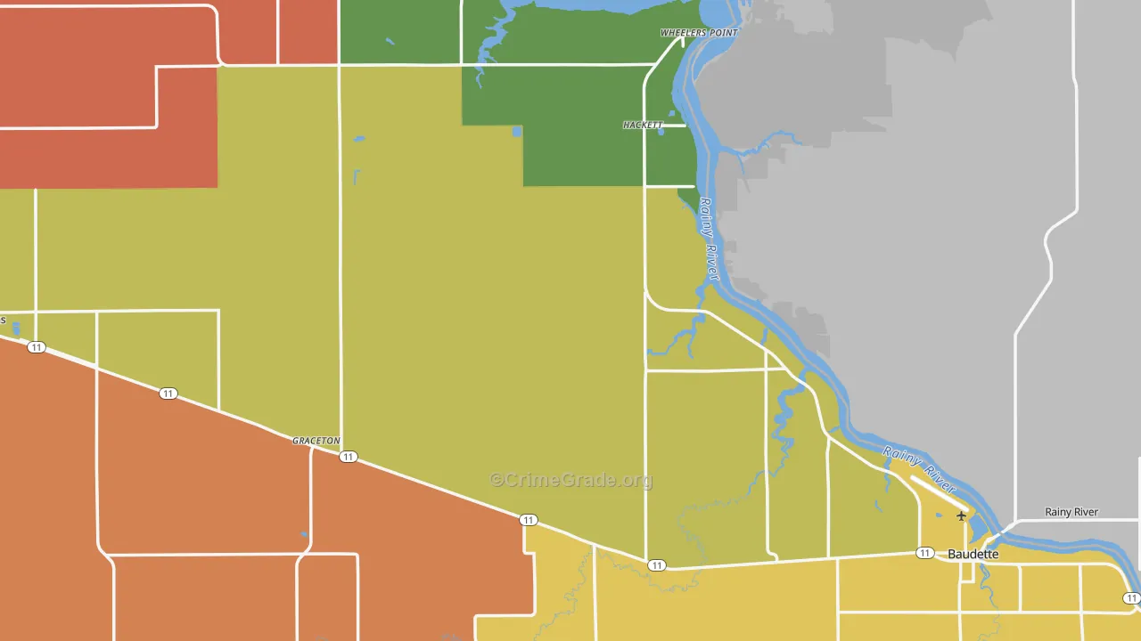 Lake of the Woods County, MN Map of Murder Rates