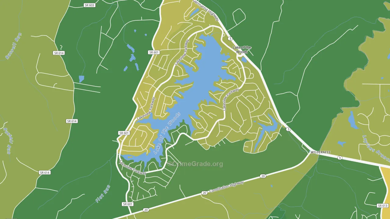 Lake of the Woods, VA Map of Murder Rates