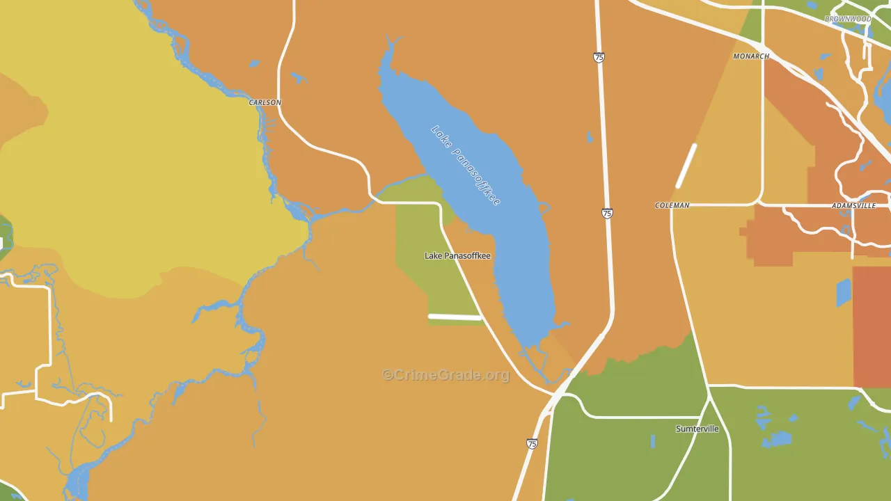 Lake Panasoffkee, FL Map of Murder Rates