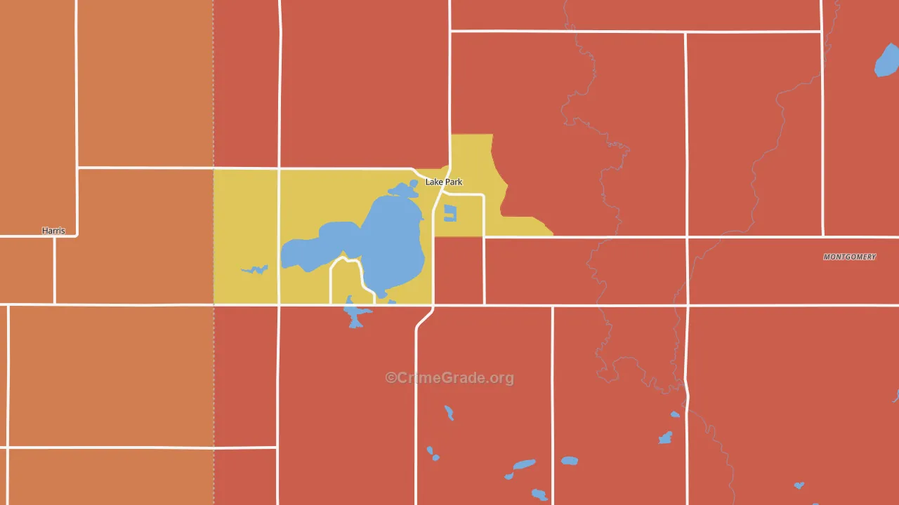 Lake Park, IA Map of Murder Rates