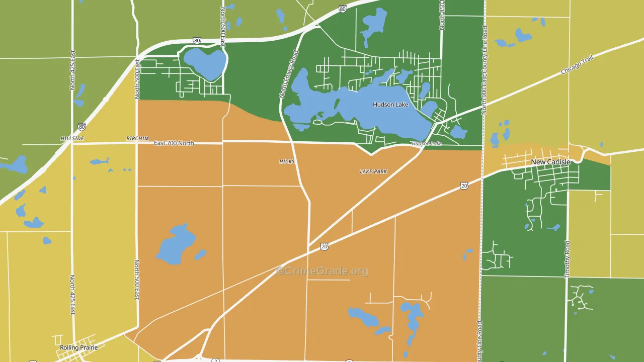 Lake Park, IN Map of Murder Rates