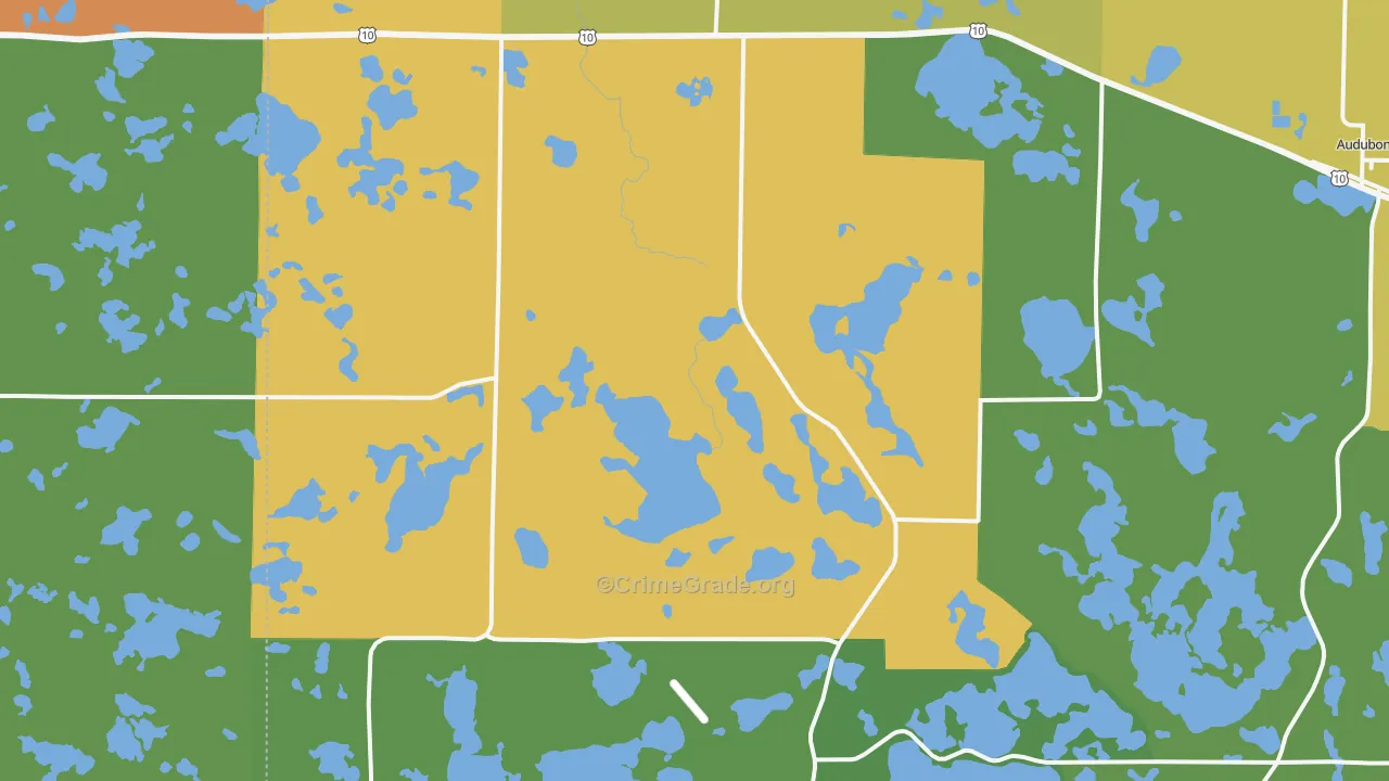 Lake Park, MN Map of Murder Rates