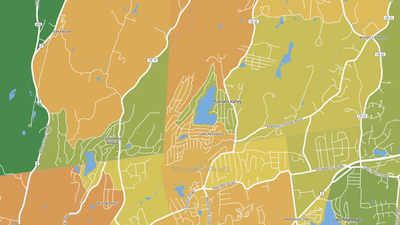 Lake Peekskill, NY Map of Murder Rates