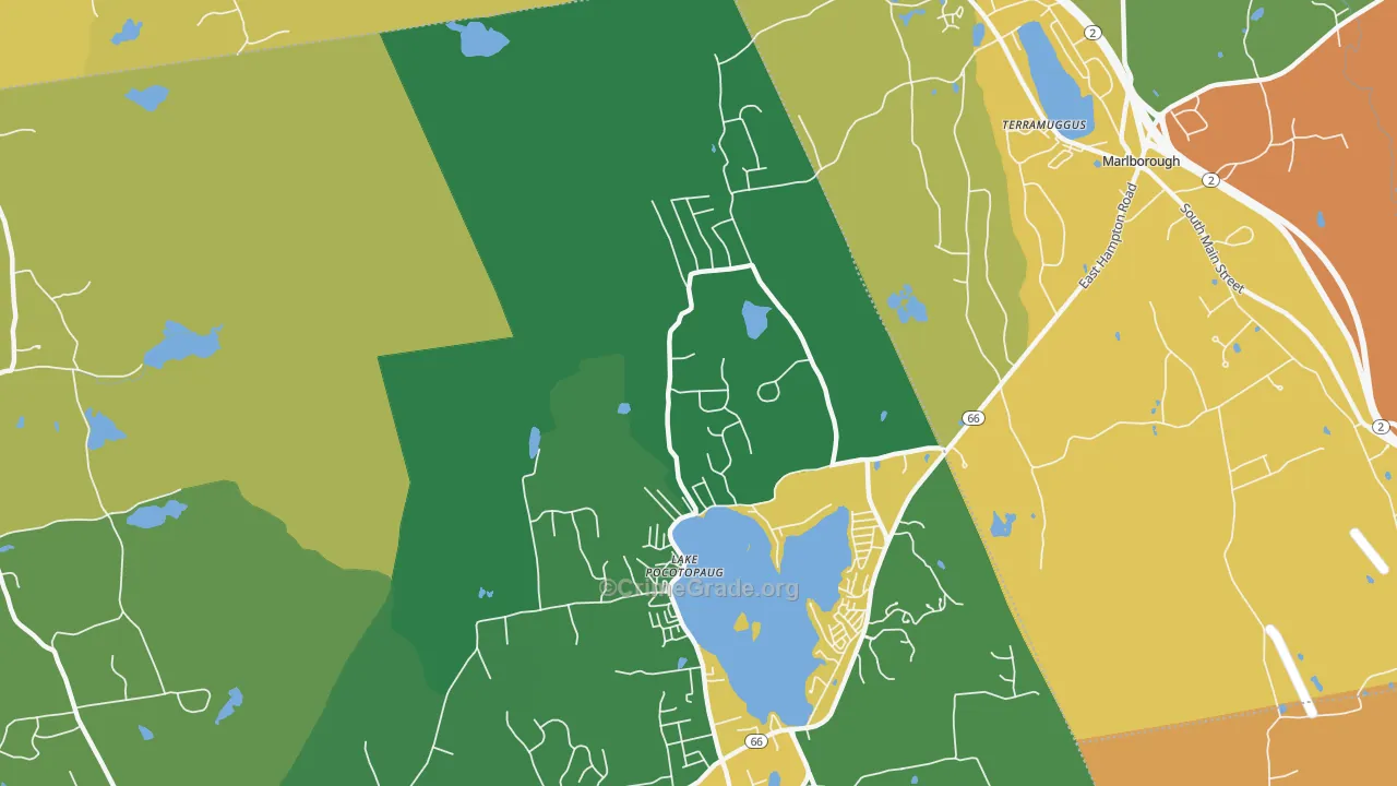Lake Pocotopaug, CT Map of Murder Rates