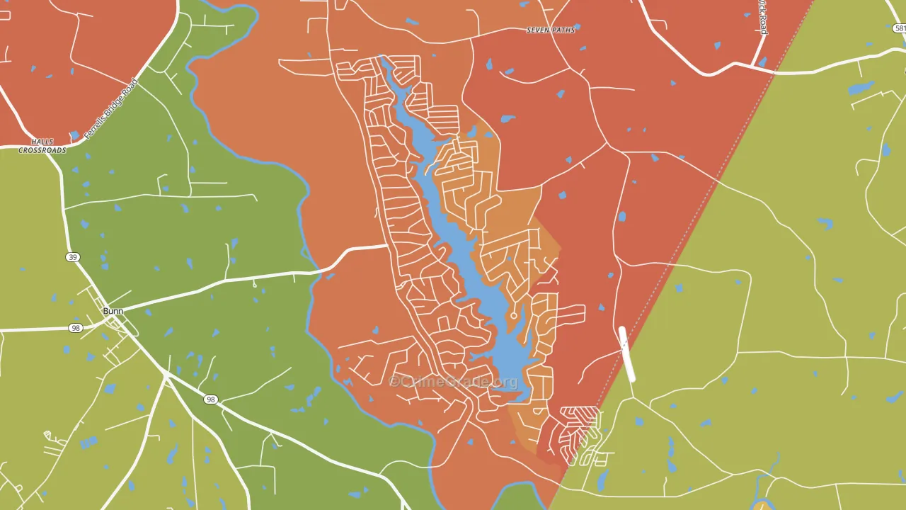 Lake Royale, NC Map of Murder Rates