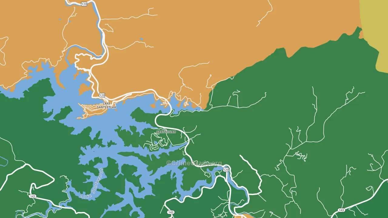 Lake Santeetlah, NC Map of Murder Rates