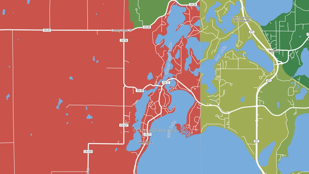 Lake Shore, MN Map of Murder Rates