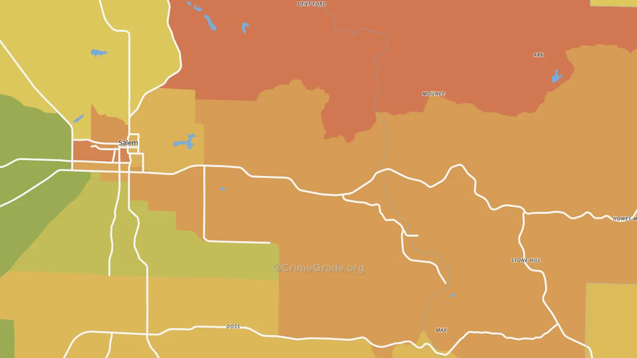 Lake Spring, MO Map of Murder Rates