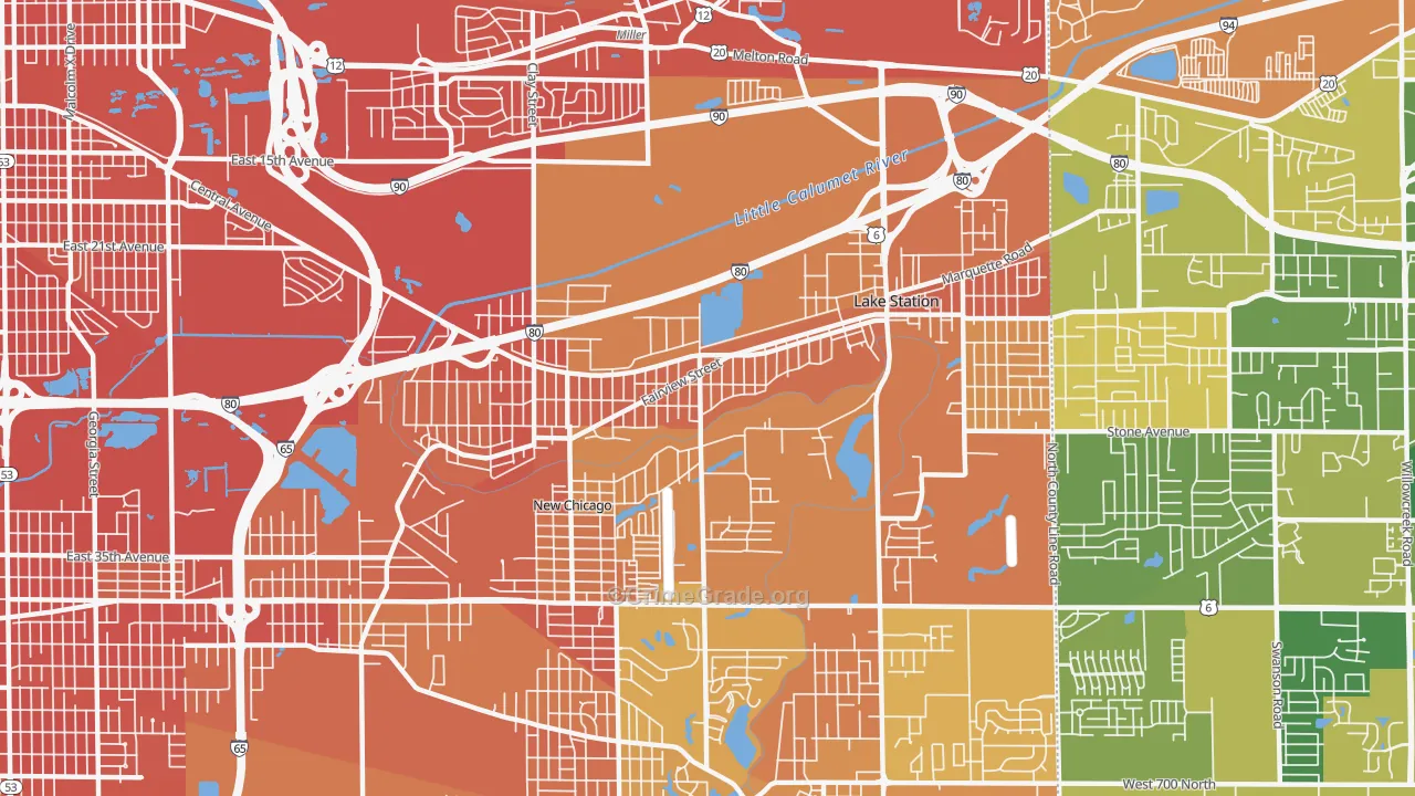 Lake Station, IN Map of Murder Rates