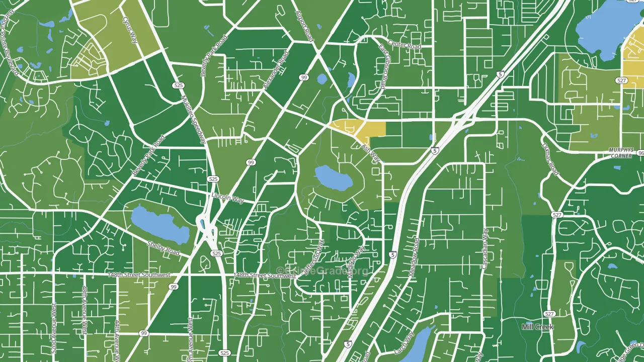 Lake Stickney, WA Map of Murder Rates