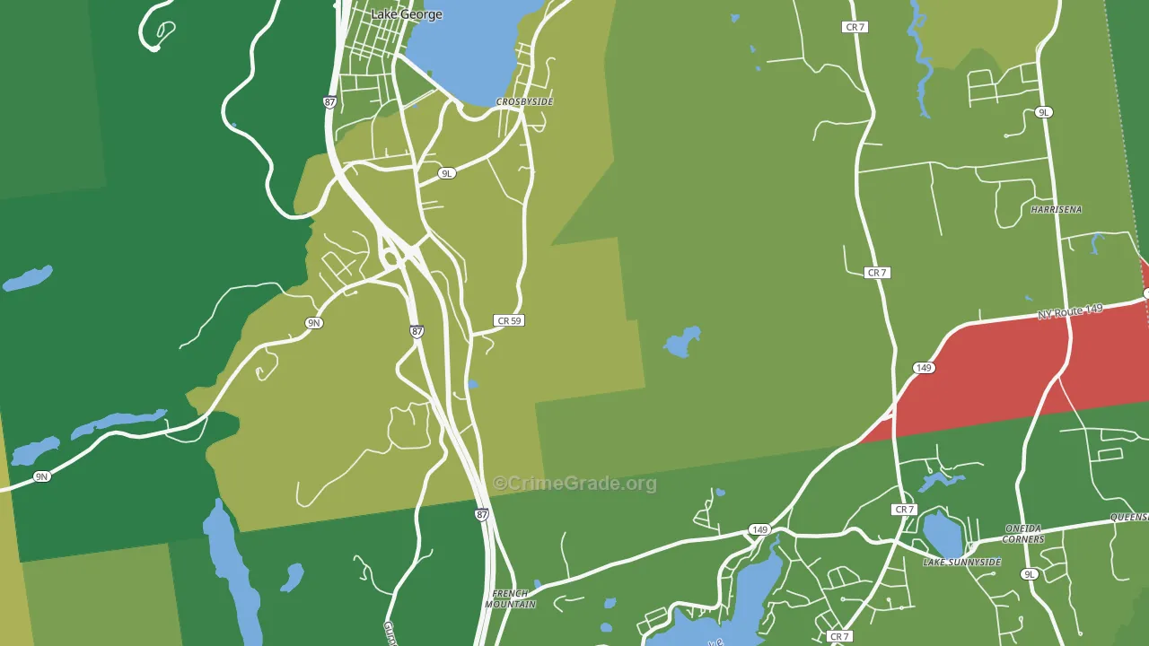 Lake Sunnyside, NY Map of Murder Rates