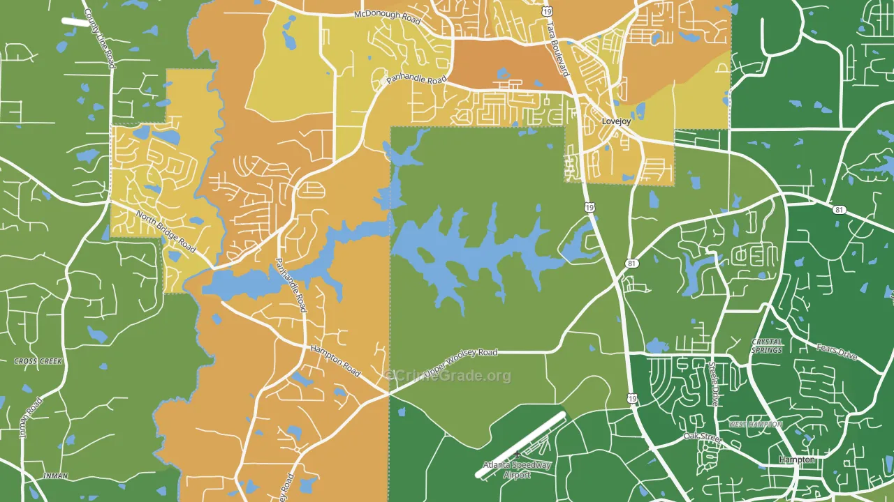 Lake Talmadge, GA Map of Murder Rates