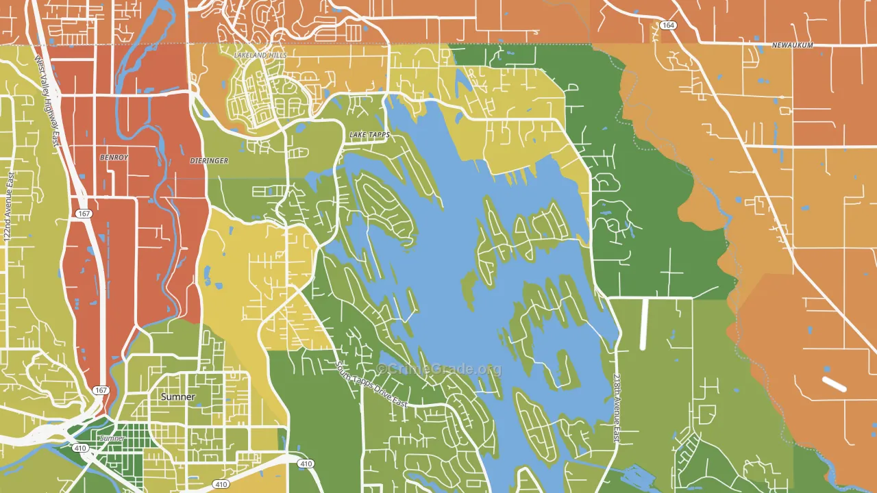 Lake Tapps, WA Map of Murder Rates