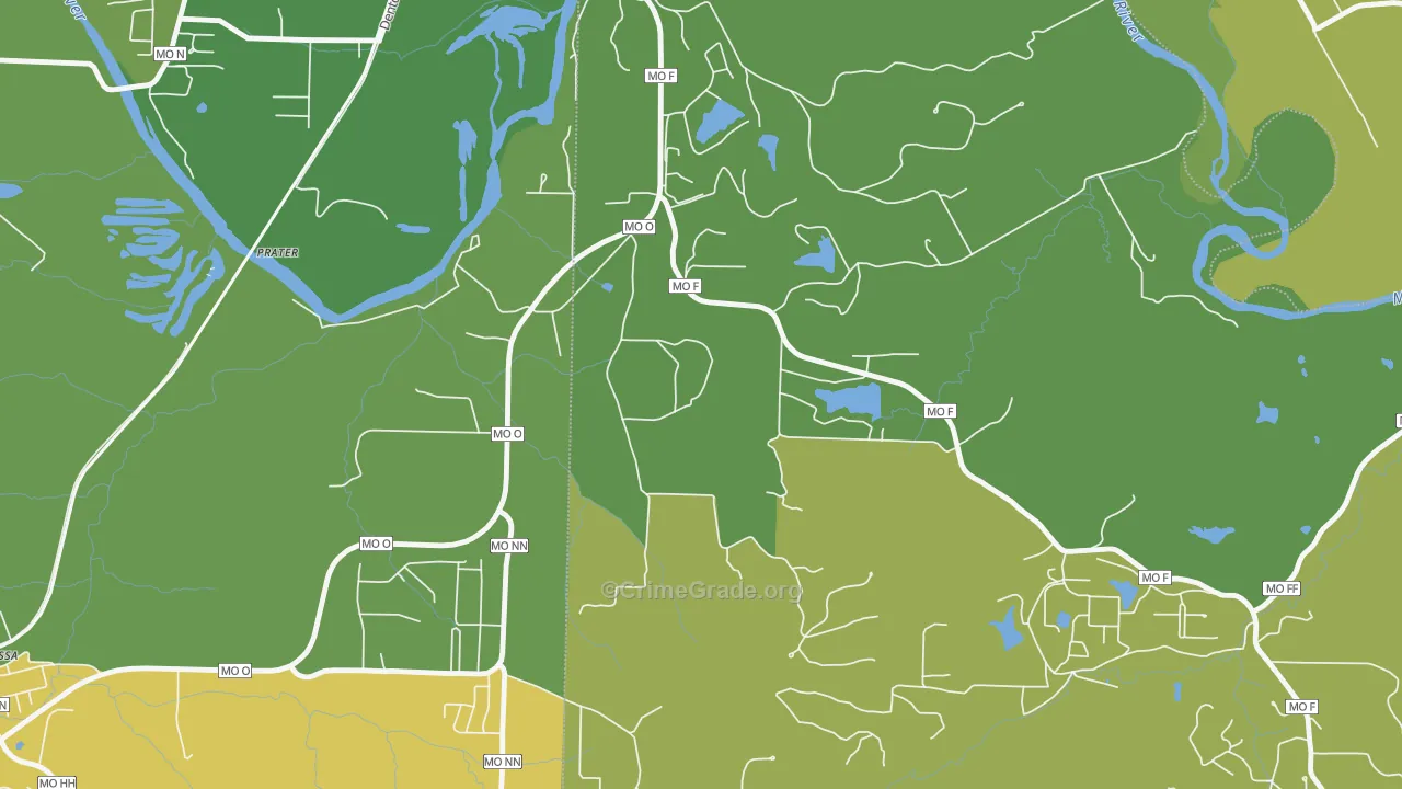 Lake Tekakwitha, MO Map of Murder Rates
