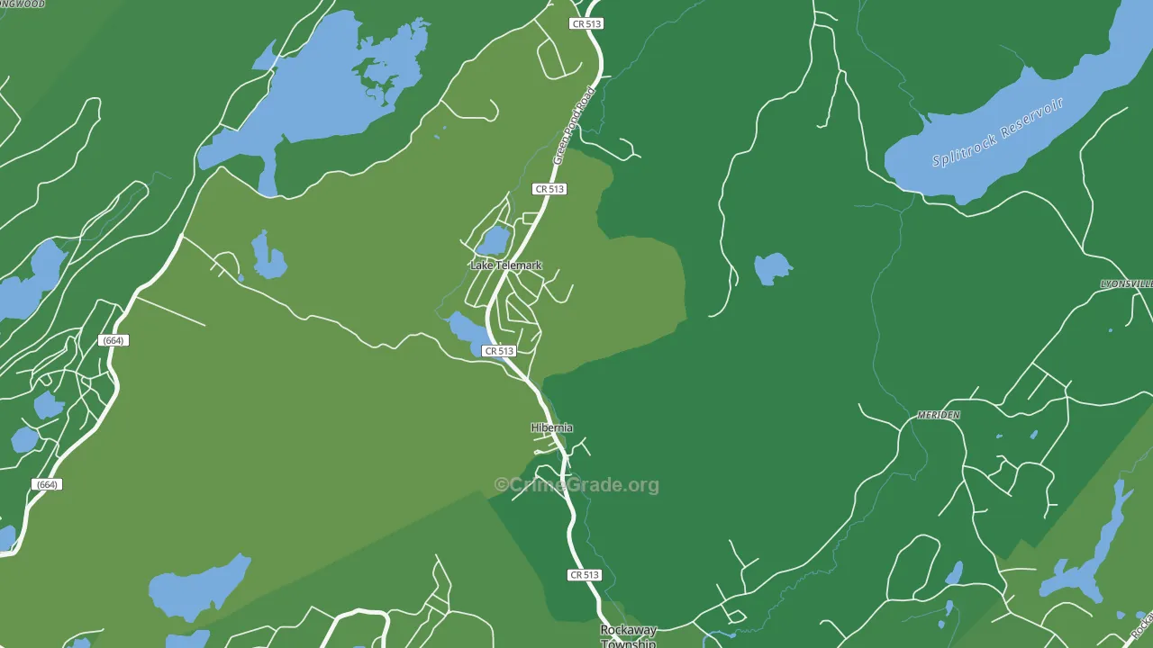 Lake Telemark, NJ Map of Murder Rates
