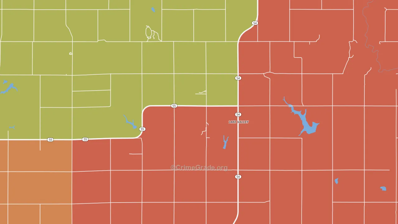 Lake Valley, OK Map of Murder Rates