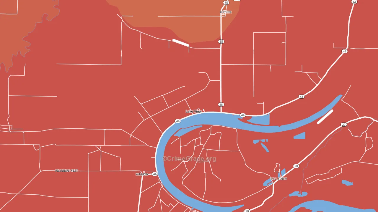 Lake View, AR Map of Murder Rates