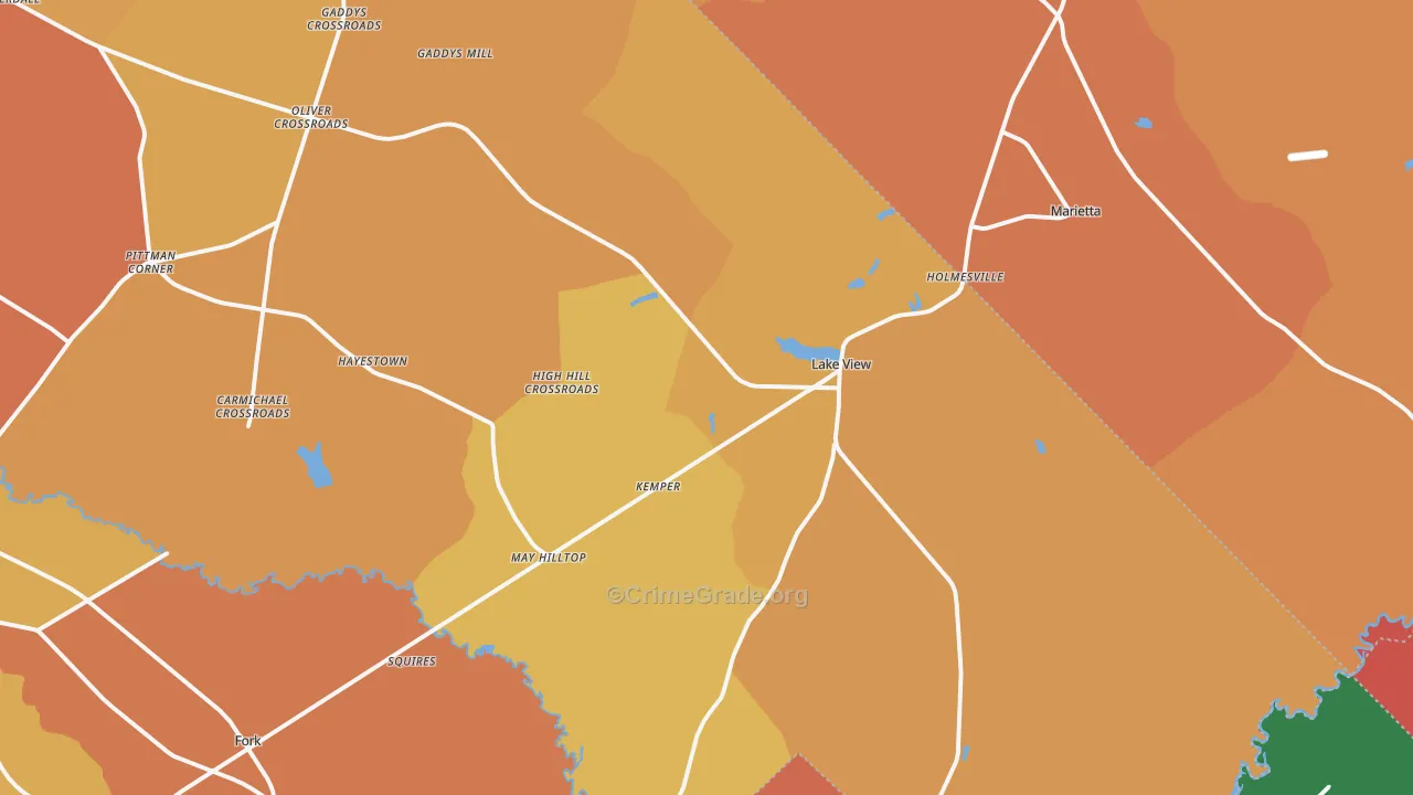 Lake View, SC Map of Murder Rates