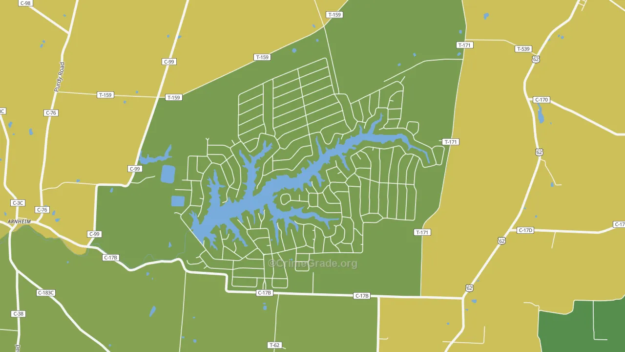 Lake Waynoka, OH Map of Murder Rates