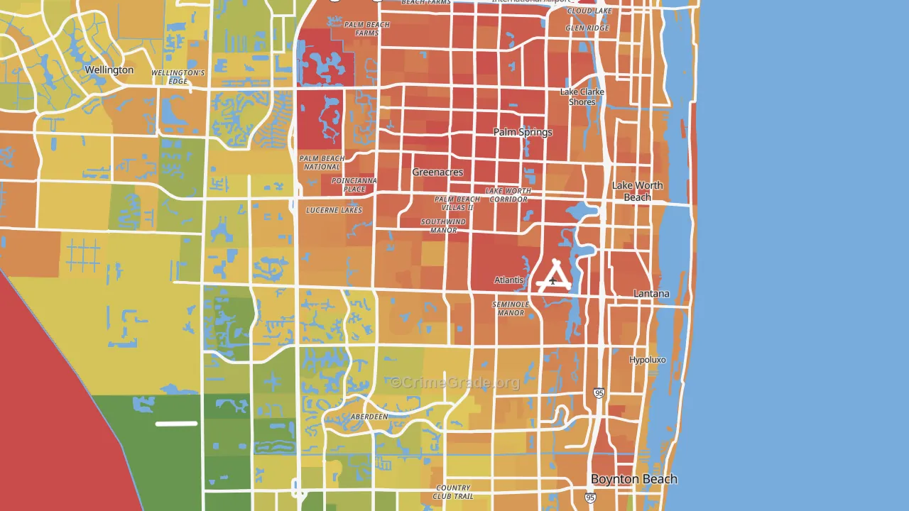 Lake Worth, FL Map of Murder Rates