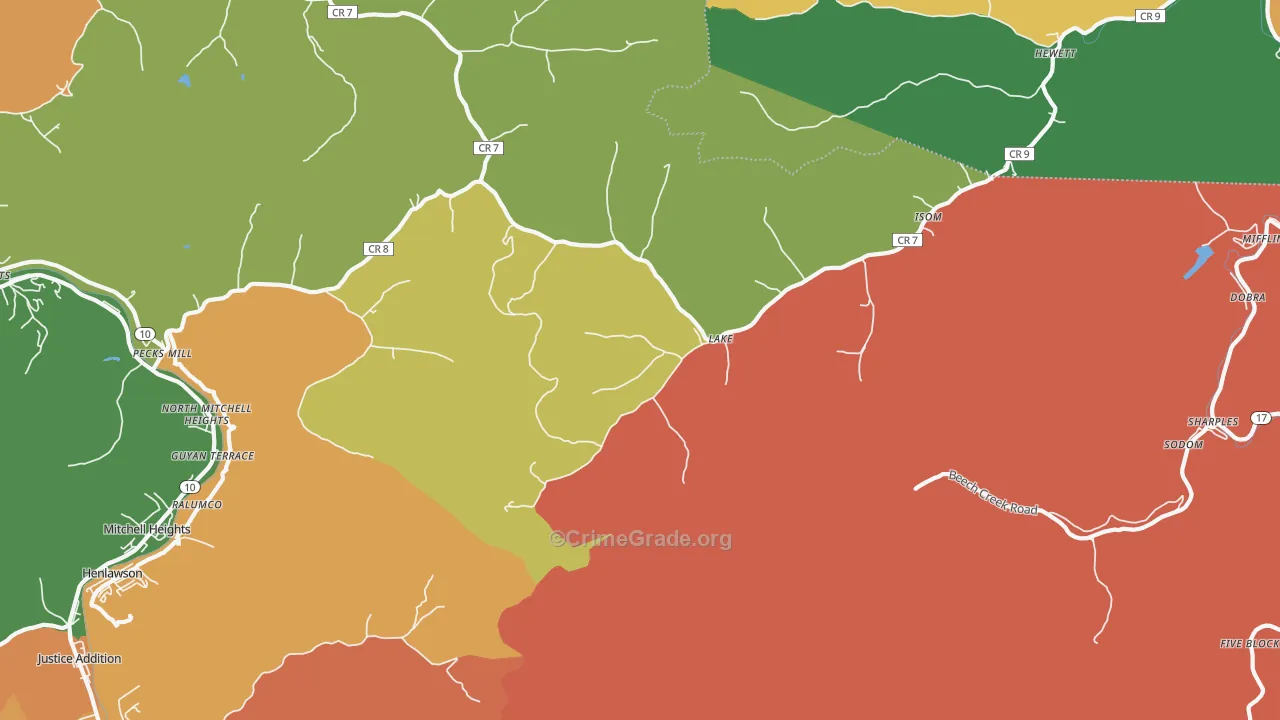 Lake, WV Map of Murder Rates