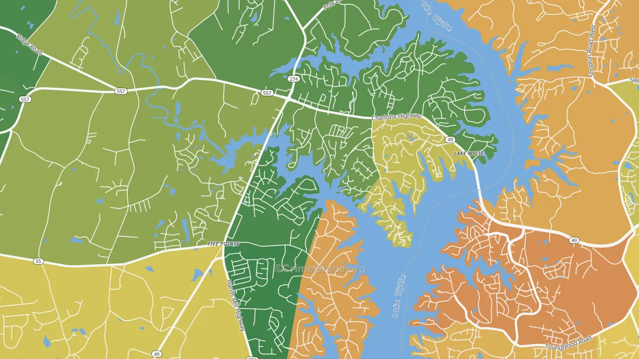 Lake Wylie, SC Map of Murder Rates