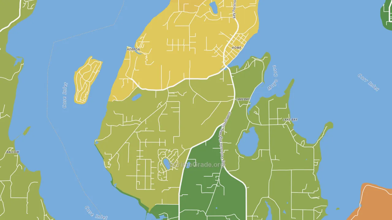 Lakebay, WA Map of Murder Rates
