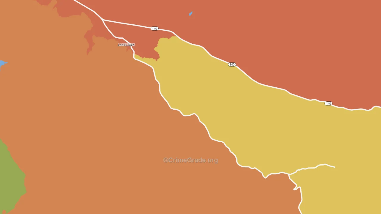 Lakecreek, OR Map of Murder Rates