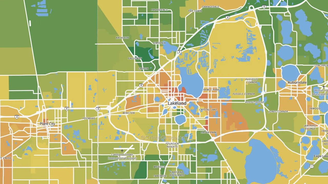 Lakeland, FL Map of Murder Rates