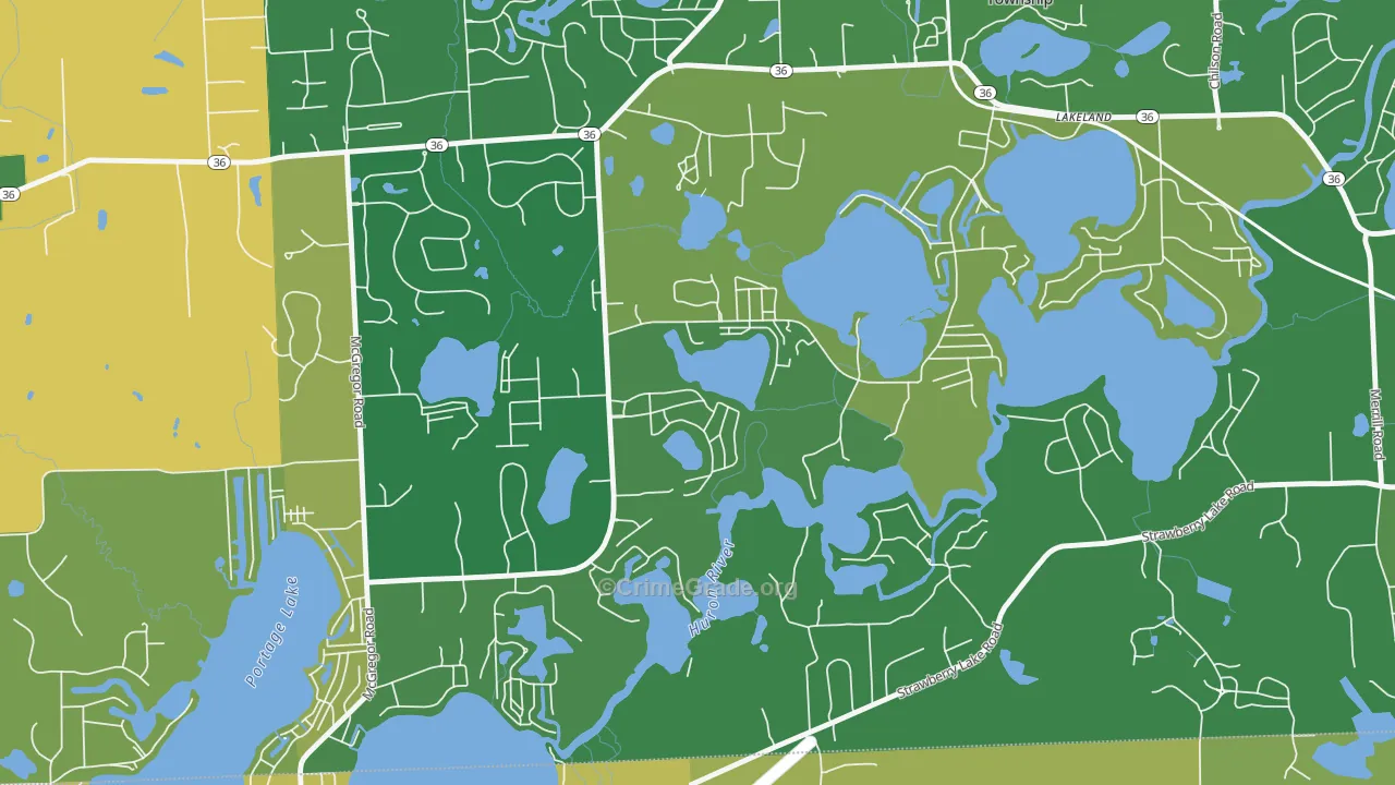 Lakeland, MI Map of Murder Rates