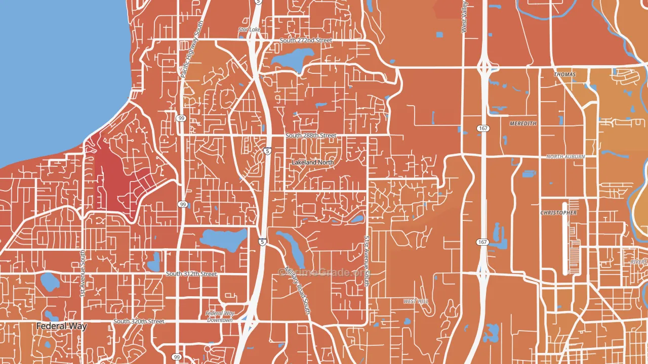 Lakeland North, WA Map of Murder Rates