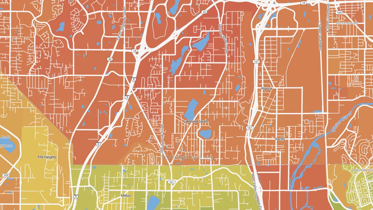 Lakeland South, WA Map of Murder Rates