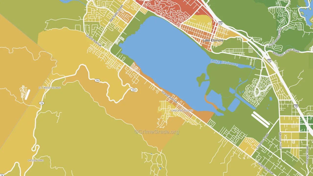 Lakeland Village, CA Map of Murder Rates
