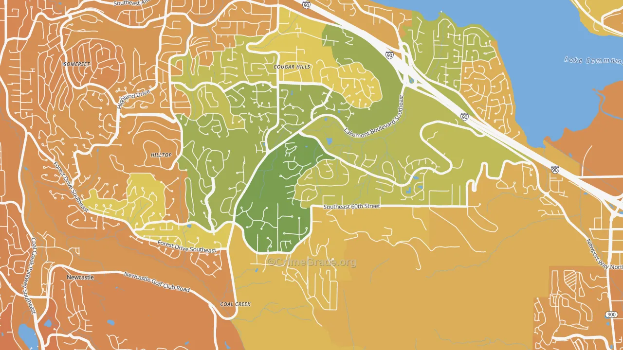 Lakemont, Bellevue, WA Map of Murder Rates