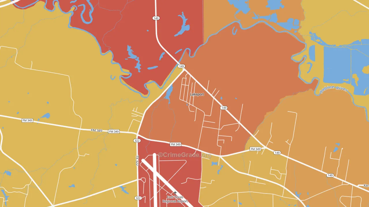 Lakeport, TX Map of Murder Rates