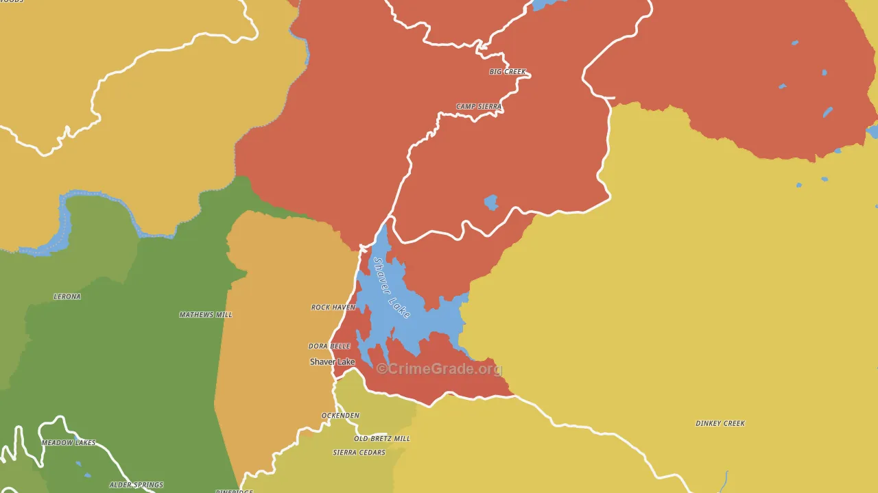 Lakeshore, CA Map of Murder Rates