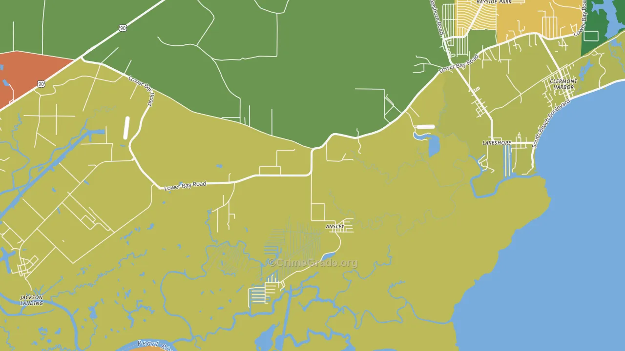 Lakeshore, MS Map of Murder Rates