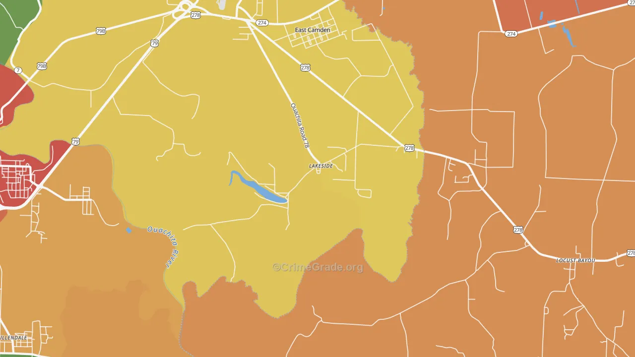 Lakeside, AR Map of Murder Rates
