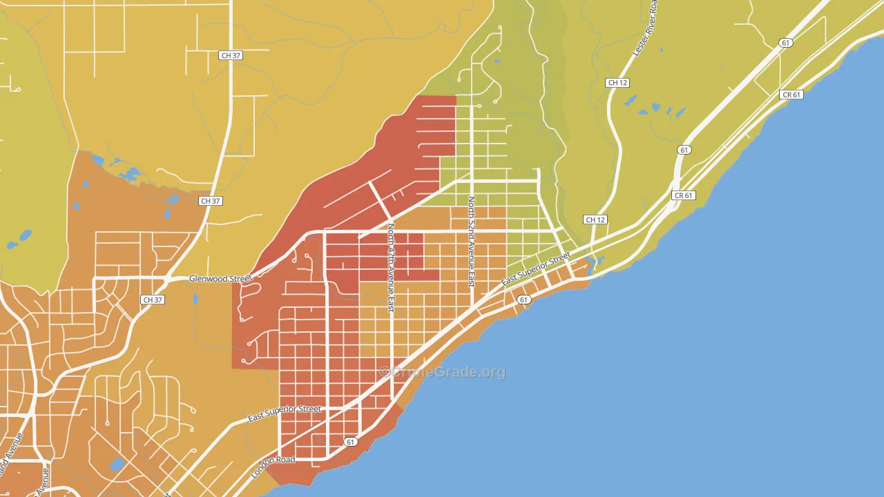 Lakeside-Lester Park, Duluth, MN Map of Murder Rates