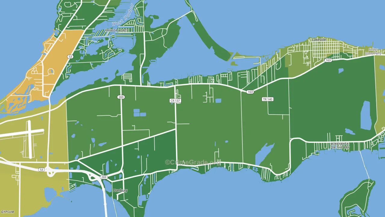 Lakeside-Marblehead, OH Map of Murder Rates