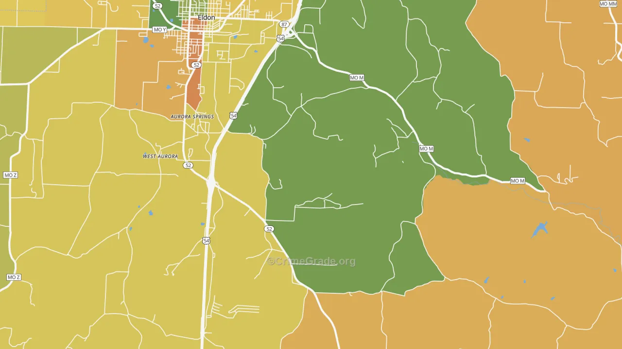 Lakeside, MO Map of Murder Rates