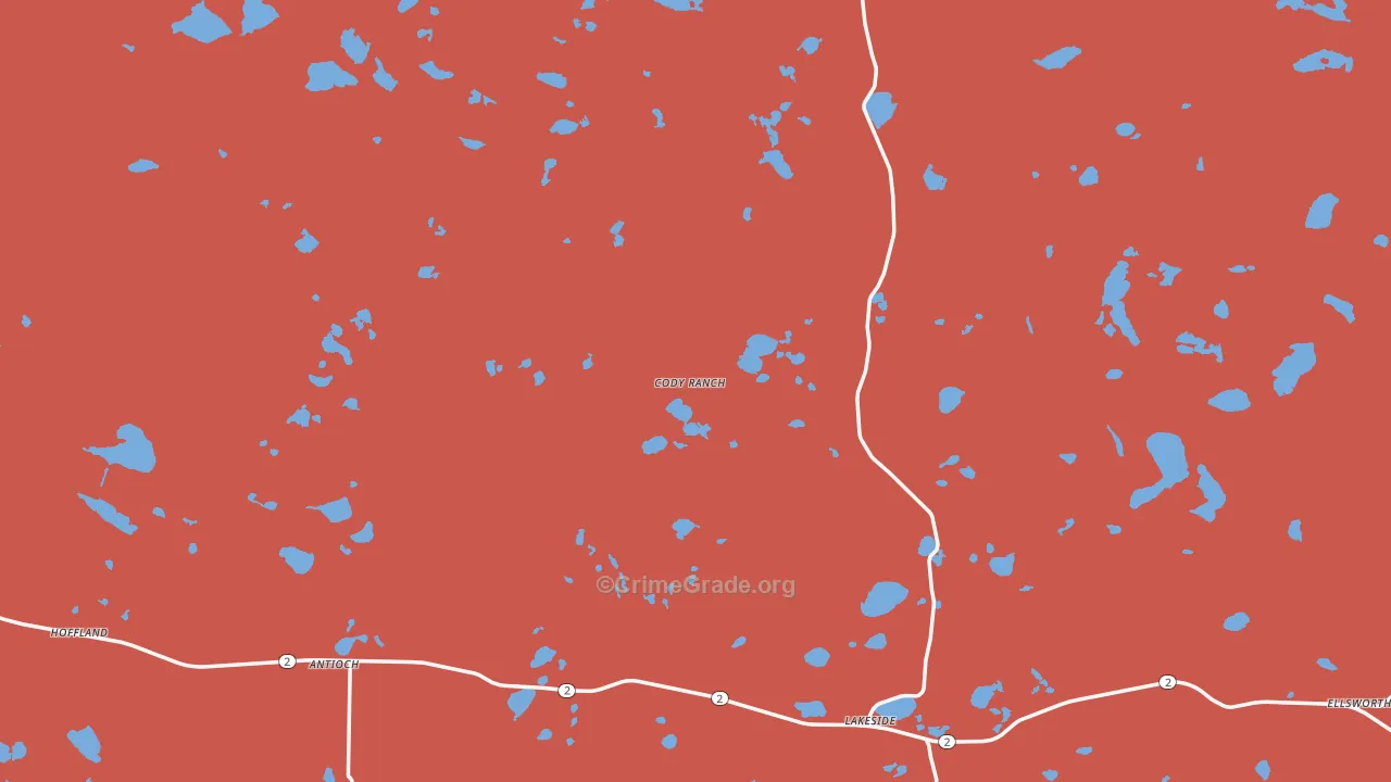 Lakeside, NE Map of Murder Rates