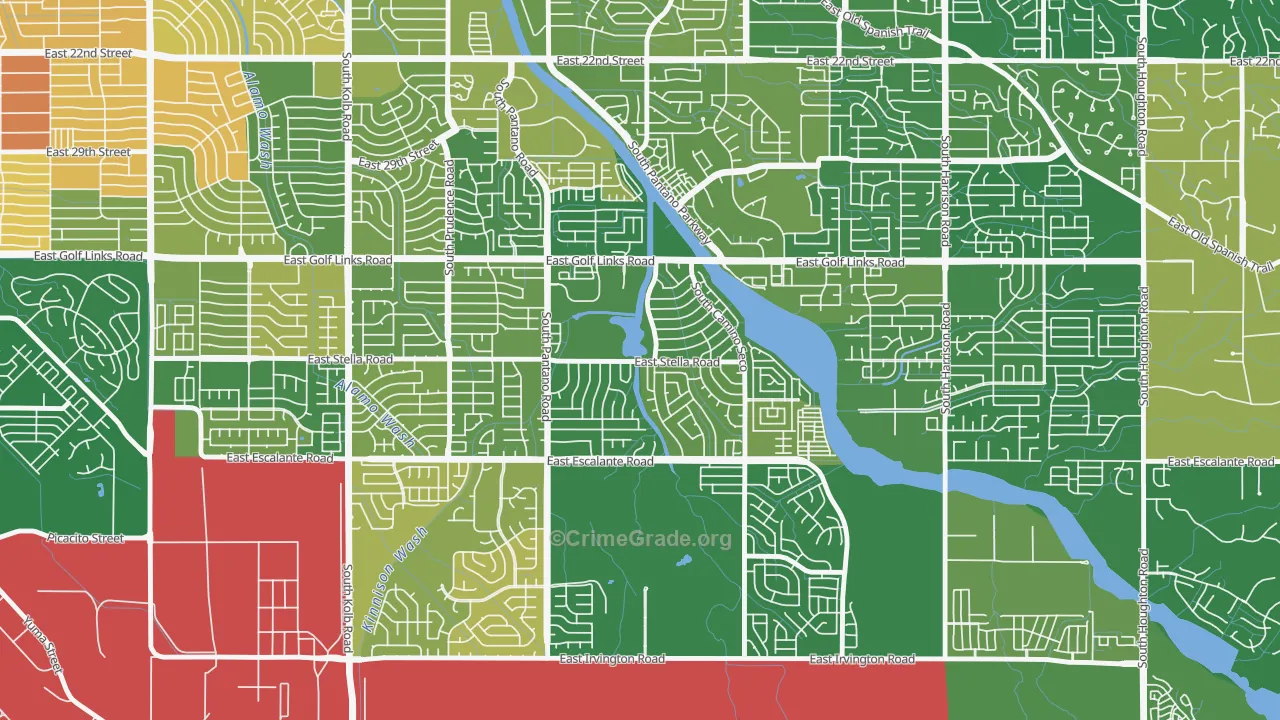Lakeside Park, Tucson, AZ Map of Murder Rates