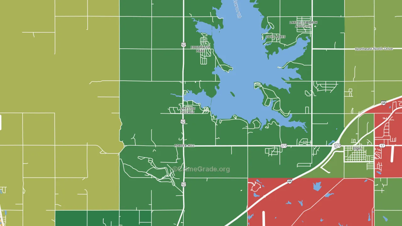 Lakeside Village, OK Map of Murder Rates