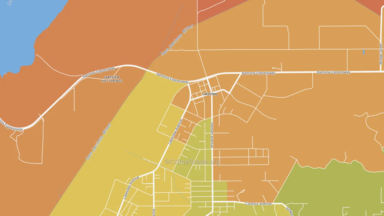 Lakeview, CA Map of Murder Rates