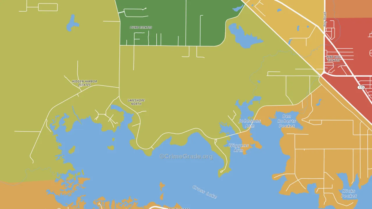 Lakeview, LA Map of Murder Rates