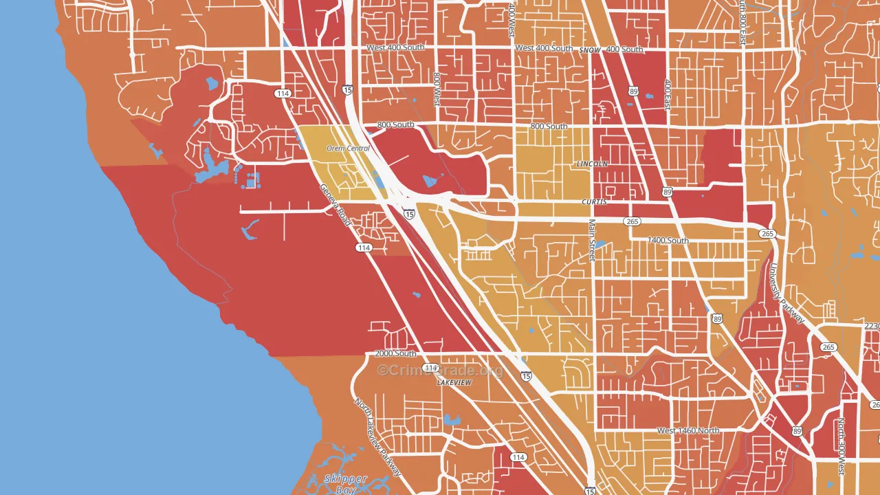 Lakeview, Orem, UT Map of Murder Rates