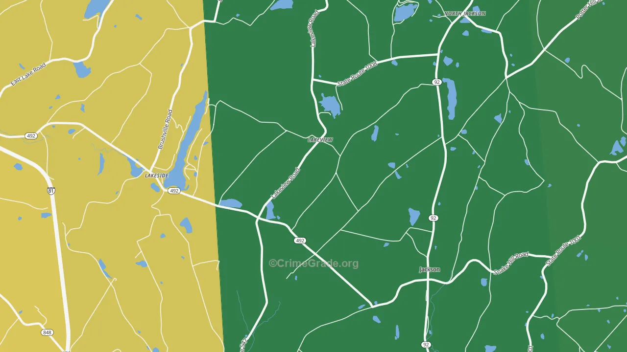Lakeview, PA Map of Murder Rates