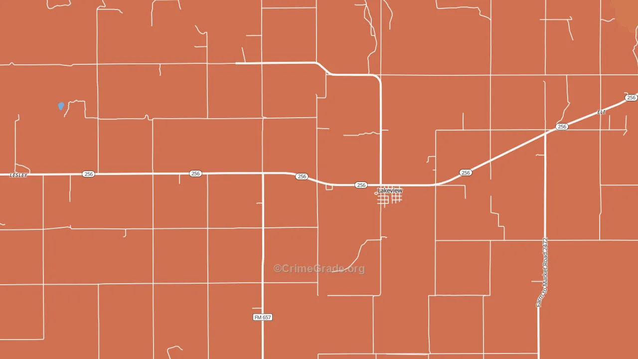 Lakeview, TX Map of Murder Rates