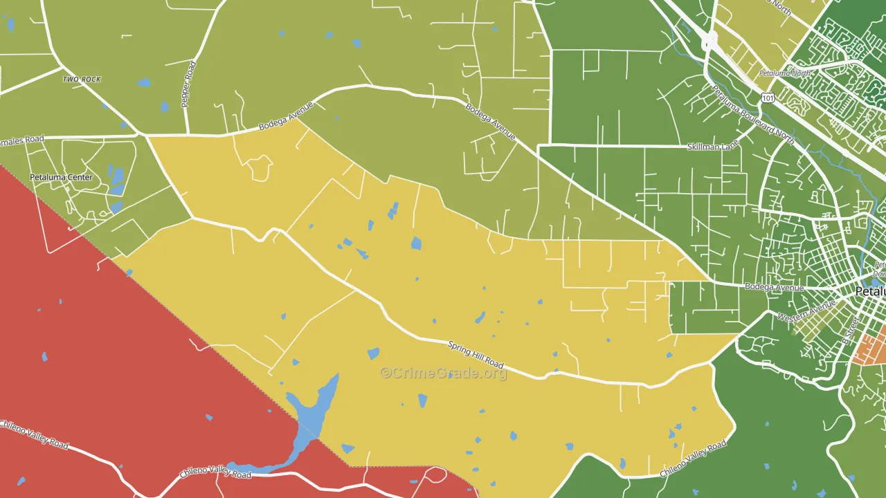 Lakeville, CA Map of Murder Rates